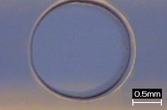 Example of fine hole by laser
